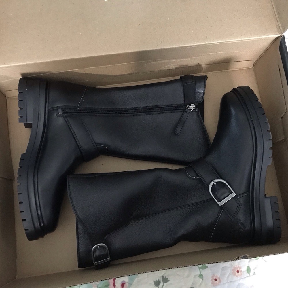 Harley Davidson Ladies Size 7 11" Westfield Black Boot - Picture 4 of 9
